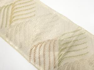 アンティーク　変わり青海波模様織り出し袋帯（材料）